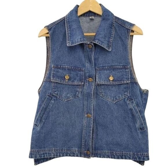 Vintage Hey Mora Fashions Classic Denim Jeans Vest - Picture 1 of 9
